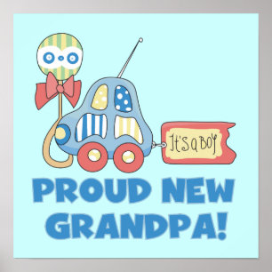 Affiche Fière nouvelle voiture grand-père C'est un cadeau 