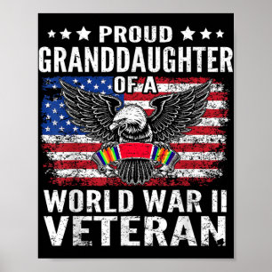 Affiche Fière Petite-Fille D'Un Vétéran 2ème guerre mondia