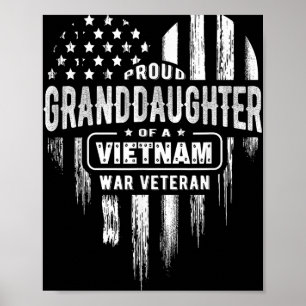 Affiche Fière Petite-fille Viêt-Nam Vétéran de la guerre G