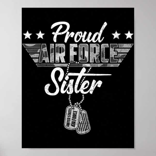 Affiche Fière Soeur de la Force aérienne Camouflage Usaf V (Devant)