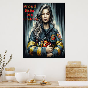 Affiche Fière Soeur D'Une Robotique De Lutte Contre Les Fe