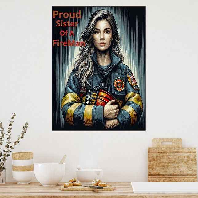 Affiche Fière Soeur D'Une Robotique De Lutte Contre Les Fe (Cuisine)