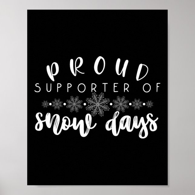 Affiche Fière Supporter De Jours De Neige Enseignant Amusa (Devant)