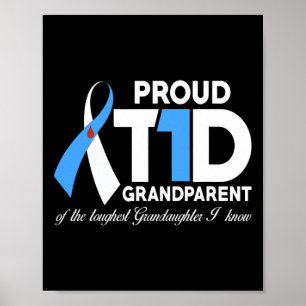 Affiche Fière T1D Grand-Parent Du Diabète Grandgirl Mainte