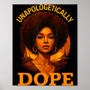 Affiche Fièrement Histoire Noire Afro Mélanine Fille F