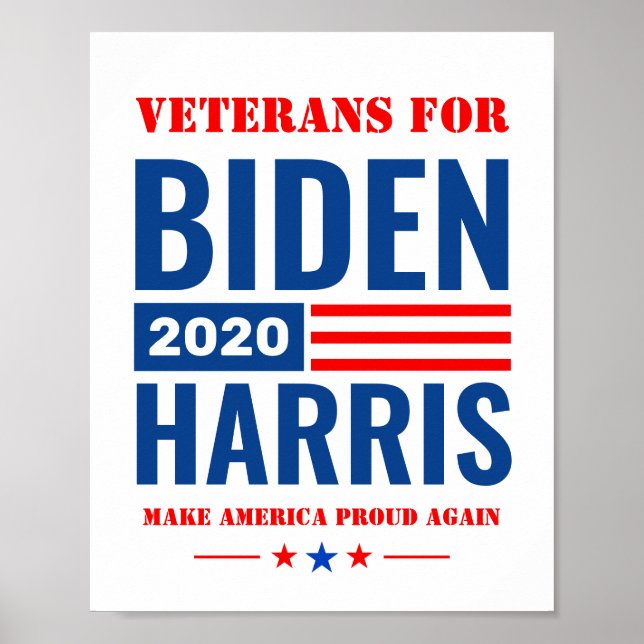 Affiche Fiers vétérans de la campagne Biden Harris 2020 (Devant)