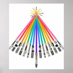 Affiche Fierté Arbre de Noël LightSaber