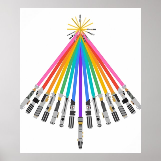 Affiche Fierté Arbre de Noël LightSaber (Devant)