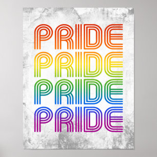 Affiche Fierté Arc-en-ciel Rétro