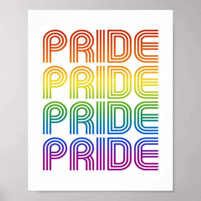 Affiche Fierté Arc-en-ciel Rétro (Devant)