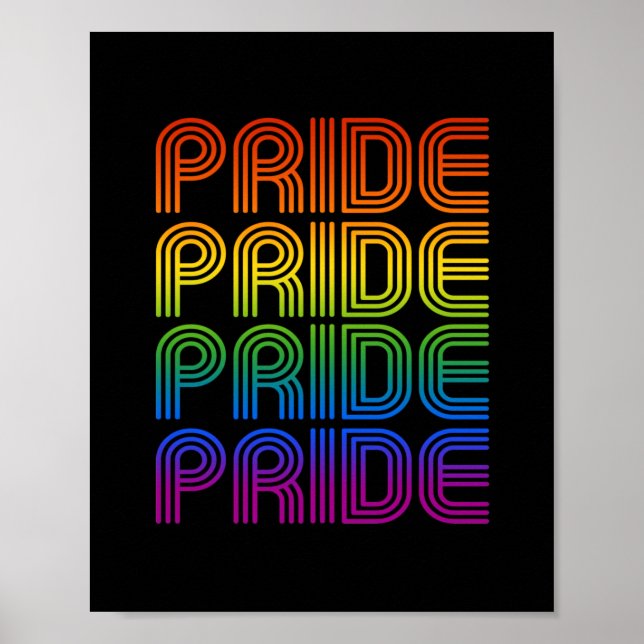 Affiche Fierté Arc-en-ciel Rétro (Devant)