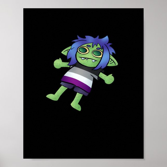 Affiche Fierté asexuée Goblincore Gobelin Classique (Devant)