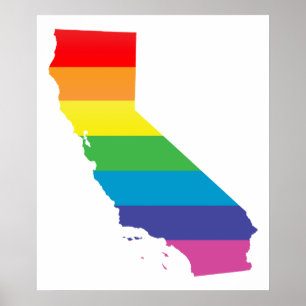 Affiche fierté californienne. rayé.