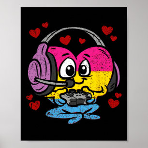 Affiche Fierté cardiaque de Gamer Panual Lgbt-q Jeux vidéo