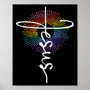 Affiche Fierté chrétienne jésus lesbienne gay queer Lgbtq