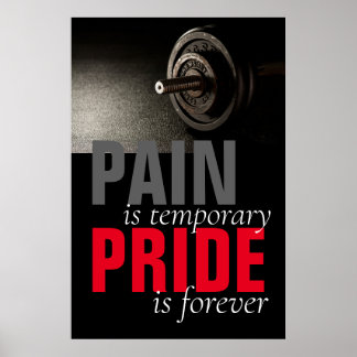 Affiche Fierté de douleur pour la construction du corps