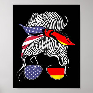 Affiche Fierté de femme allemande américaine Patriotisme D