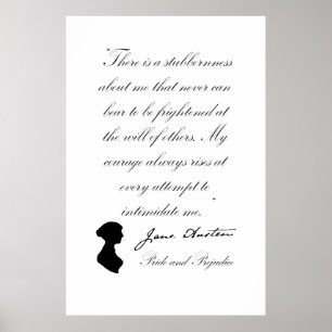 Affiche Fierté de Jane Austen et citation de préjudice