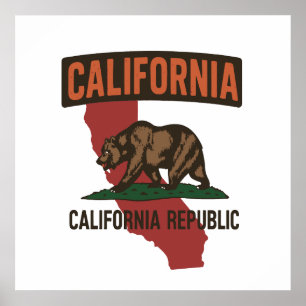 Affiche fierté de l'État de la République de Californie