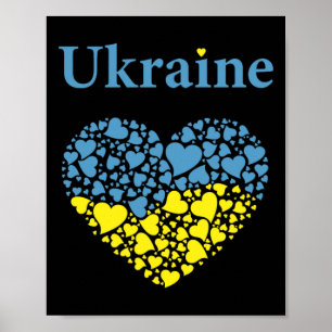 Affiche Fierté de l'Ukraine Drapeau du cœur ukrainien Gloi