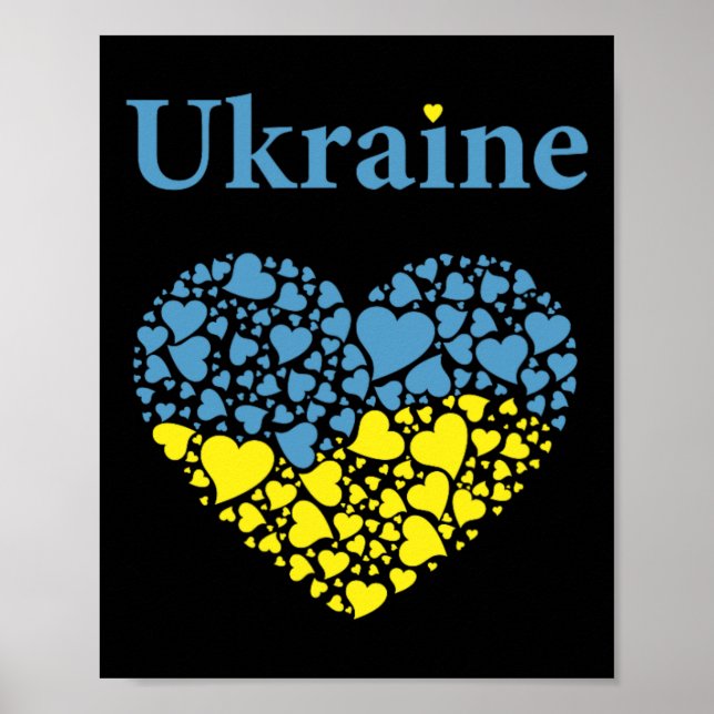 Affiche Fierté de l'Ukraine Drapeau du cœur ukrainien Gloi (Devant)
