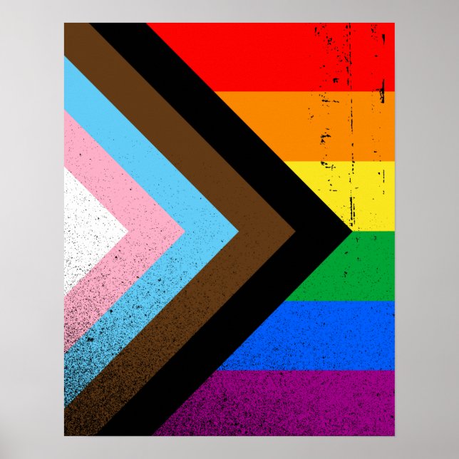 Affiche Fierté de progrès LGBTQ+ (Devant)