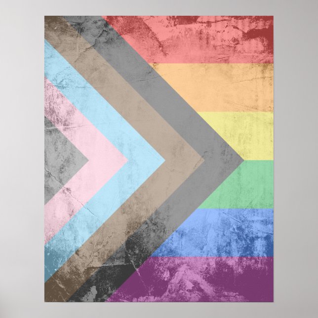 Affiche Fierté de progrès LGBTQ+ (Devant)