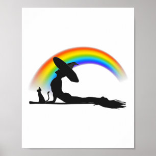 Affiche Fierté de yoga LGBT Sorcière Hippie Halloween Arc-