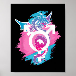 Affiche Fierté Dragon Genderfluide Lgbt Et Transpride