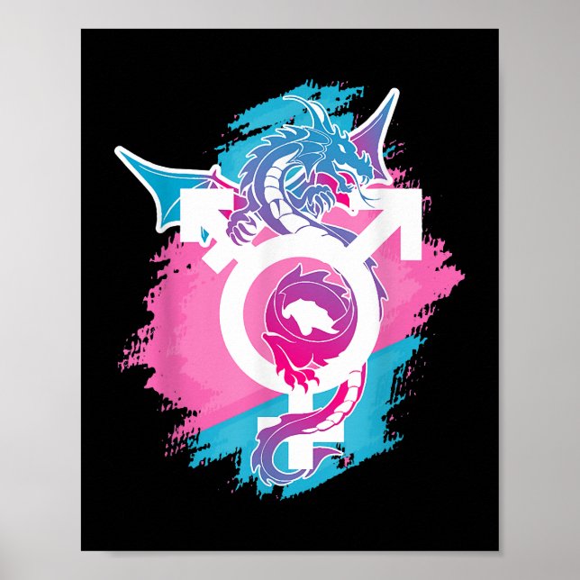 Affiche Fierté Dragon Genderfluide Lgbt Et Transpride (Devant)