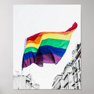 Affiche Fierté drapeau arc-en-ciel