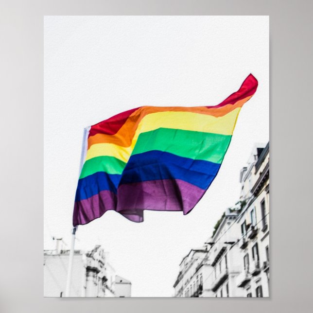 Affiche Fierté drapeau arc-en-ciel (Devant)