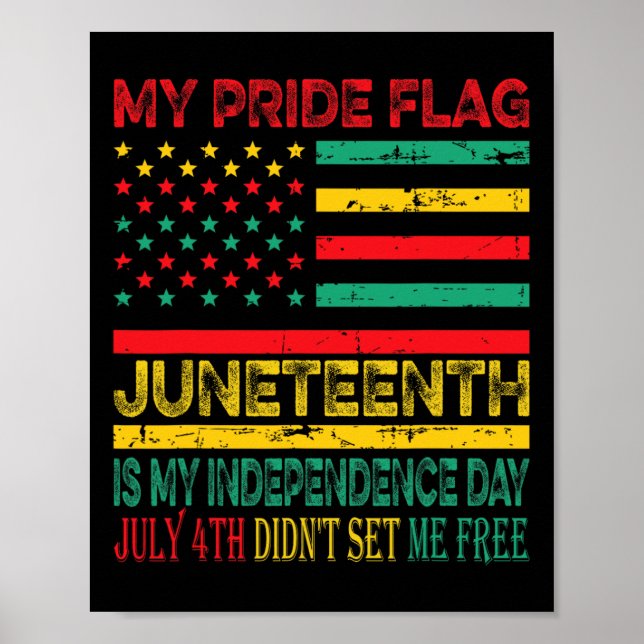 Affiche Fierté Drapeau Junetdix Est Mon Jour D'Indépendanc (Devant)