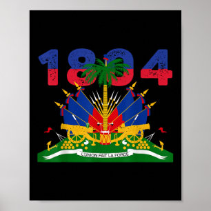 Affiche Fierté du drapeau haïtien 1804 Fête de l'Indépenda