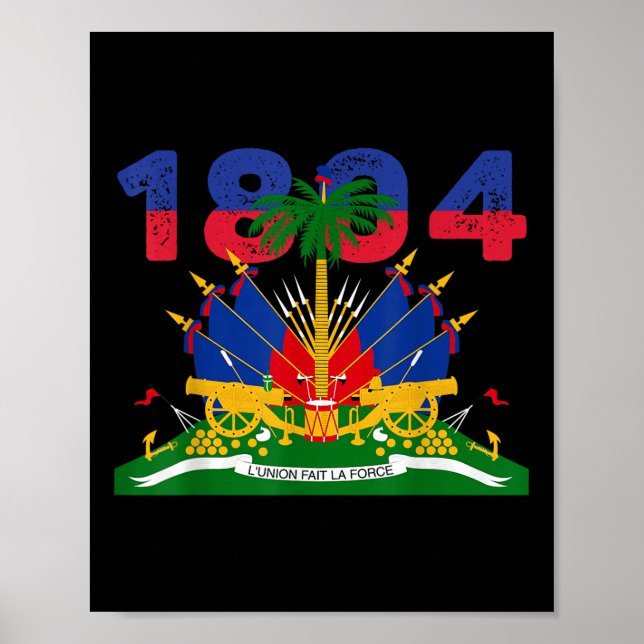 Affiche Fierté du drapeau haïtien 1804 Fête de l'Indépenda (Devant)