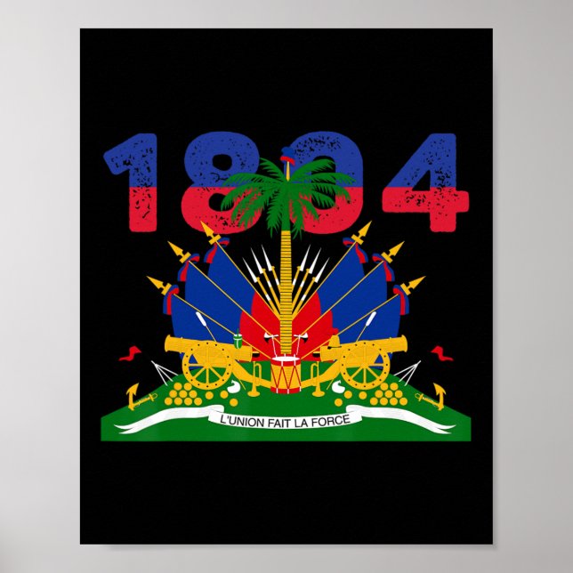 Affiche Fierté du drapeau haïtien 1804 Jour de l'indépenda (Devant)