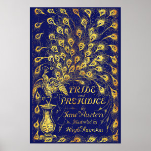 Affiche Fierté et préjugé Bleu Peacock Livre couverture
