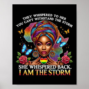 Affiche Fierté Femme Noire Rétro Je Suis La Tempête Inspir