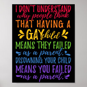 Affiche Fierté gay - Citation de parent fier Maman Papa Pa