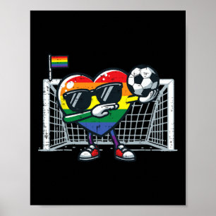 Affiche Fierté Gay Cœur Football Lgbtq Allié Arc-en-ciel H
