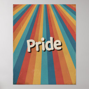 Affiche Fierté LGBTQ+ Retro Sunburst