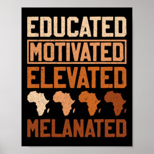 Affiche Fierté noire éduquée motivée élevée mélanisée