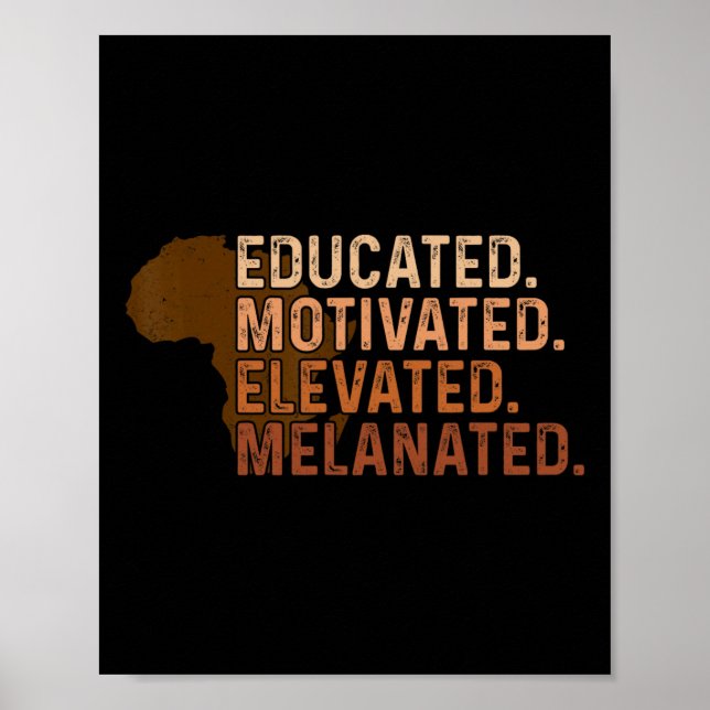 Affiche Fierté noire élevée, élevée et motivée (Devant)