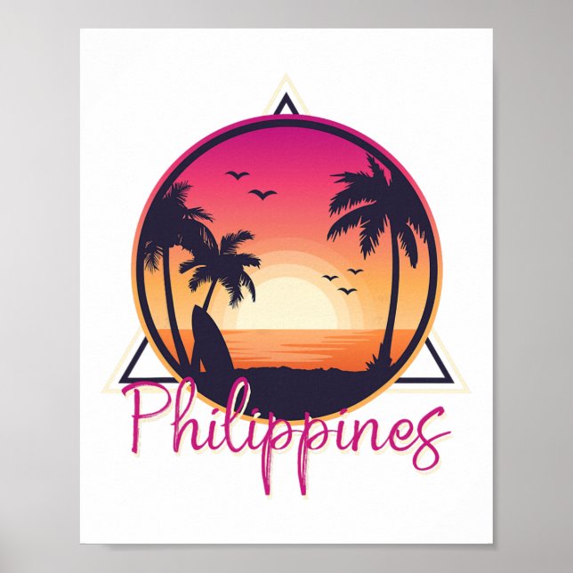 Affiche Fierté philippine cadeau de surf de plage Philippi (Devant)