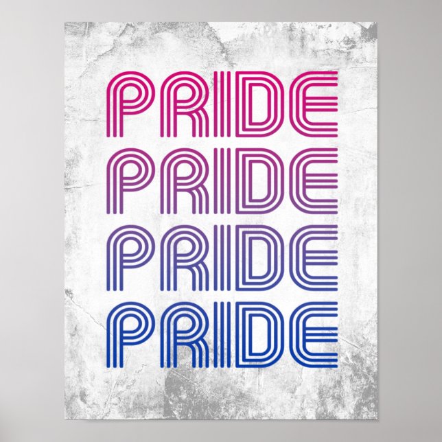 Affiche Fierté Rétro Bisexuelle (Devant)