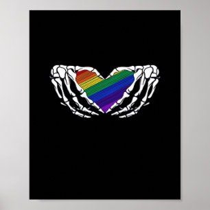 Affiche Fierté - Squelette Mains Tenant Coeur Classique