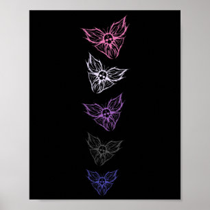 Affiche Fierté subtilement genre fluide gothique papillon,