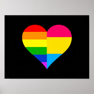 Affiche Fierté transsexuelle Couple gay lesbien de coeur L
