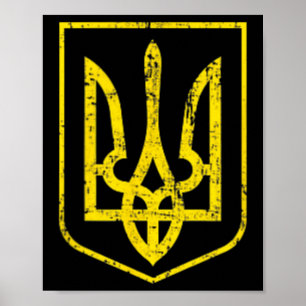 Affiche Fierté ukrainienne Drapeau ukrainien Armoiries Rus