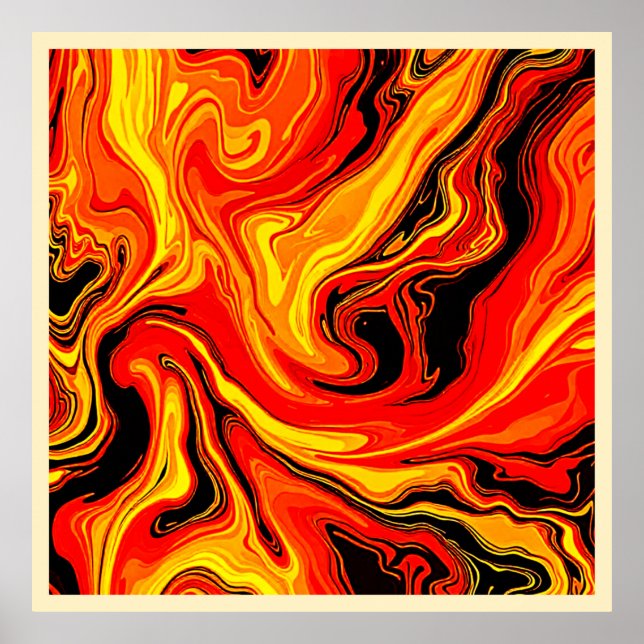 Affiche Fiery Abstract Swirls of Emotion (Devant)